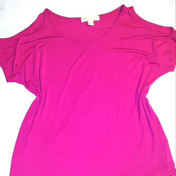☆Michael Kors☆Beautiful Pink EEUC Cold Shoulder Small stretchy casual/Dressy tee - Picture 4 of 15